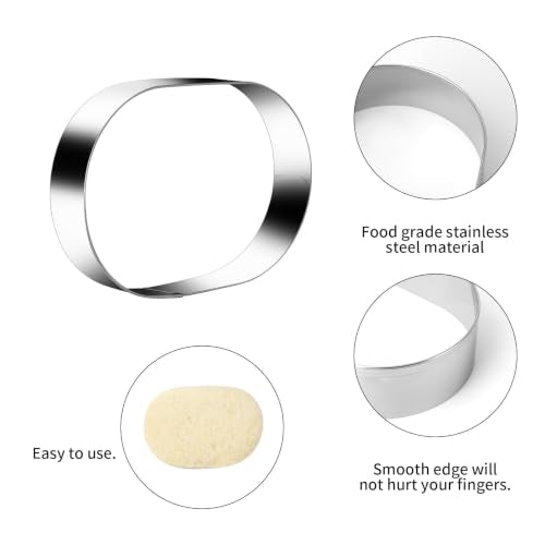 Pill Capsule Long Oval Cookie Cutters - 5 Inch, 4 Inch, 3 Inch, 2 Inch - Geometric Frame Plaque Cookie Cutter Set Fondant Biscuit Molds - Stainless Steel - color: Oval-Pill Capsule