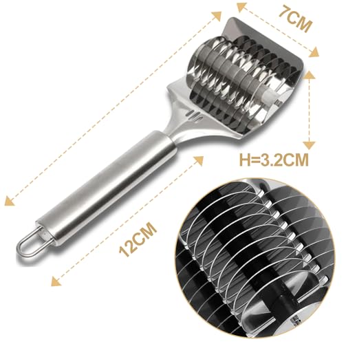 2PCS Noodle Cutter,Pasta Roller Tool for Homemade Noodles,Stainless Steel Noodle Maker for Kitchen Cooking Tools (Stainless steel)