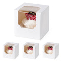 BOOMIBOO 50 Pack Individual Cupcake Containers, Cupcake Boxes with Window - color: White