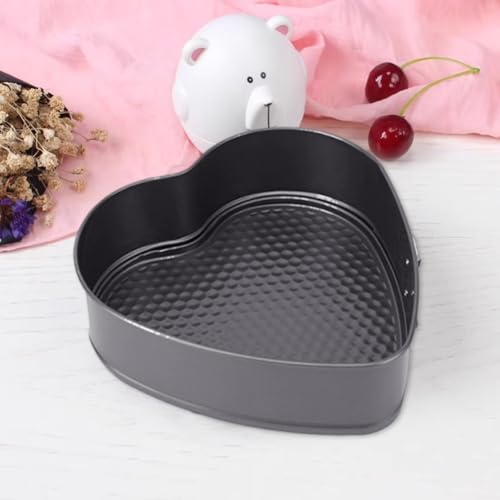 3pcs Springform Pan, 7,8,9 Inch Cheesecake Pans with Removable Bottom, Carbon Steel Baking Pans Nonstick Baking Tin Cake Mould for Small Pizza Pie (Heart Shape)
