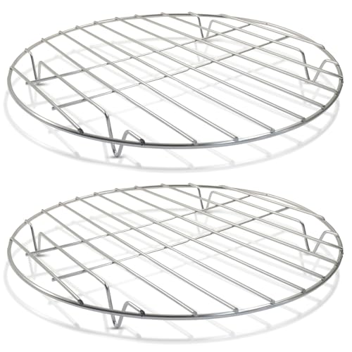 10.5" Round Cooking Rack, 2 Pcs, Stainless Steel - size: 10.5"