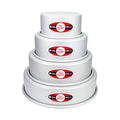 Fat Daddio's Anodized Aluminum 4-Tiered Even Round Cake Pan Set, 3 Inch Depth - size: 3 Inch Depth, Set of 4, style: Sets