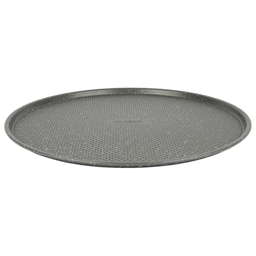 David Burke 14" Pizza Pan – Made from Carbon Steel with AirFlow Baking Technology, Oven Safe, PFTE & PFOA Free, Durable & Easy to Clean – Gray Speckle - color: Gray Speckle, size: 14" Pizza Pan