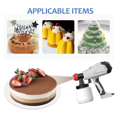 Electric Cake Decorating Airbrush Kit with 500W Food Spray Gun & 3 Nozzles