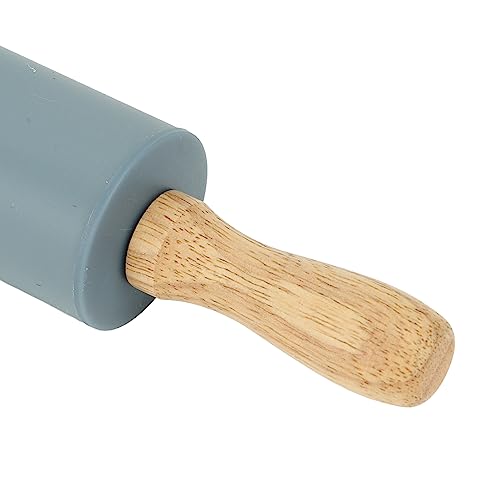 Large Silicone Rolling Pin Pastry Baking Mat Set for Kitchen (Grey) - color: Gray