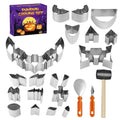 Halloween 24 Pcs Pumpkin Face Carving Kit, Stainless Stencil Cookie Cutter - size: For beginner