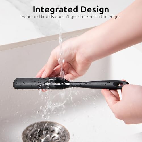 U-Taste Skinny Silicone Jar Spatula Scraper, 10in Sourdough Tool, Black - color: Black, size: 9.72 in