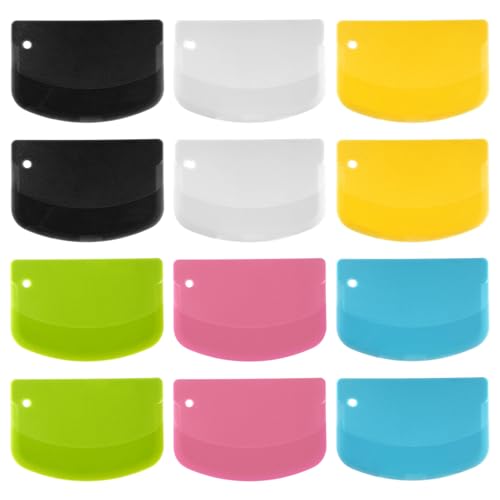 TIESOME 12PCS Dough Scraper, Plastic Thickened Bench Scraper