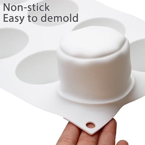 8-Cavity Tall Cylinder Silicone Molds for Mousse Cakes, Brownie, Jello - color: White-R0192