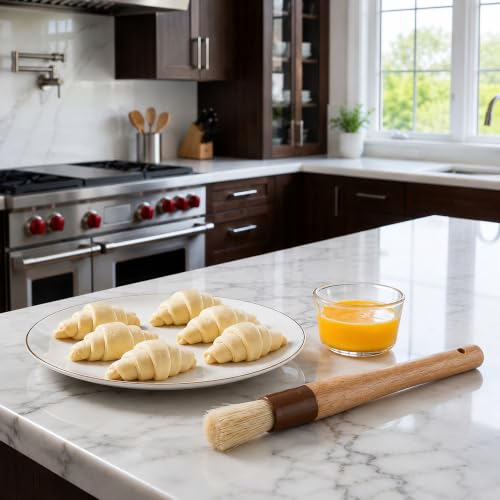 Restaurantware-Pastry Tek 1 Boar Bristles Pastry Brush, 11.8 Inches Buttering Tool – Hardwood Handle, Built-In Hanging Hole, Wood Basting Applicator, Sturdy Ferrule, For Glazing And Basting - size: 12"