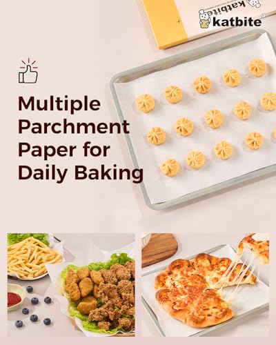 Katbite 200PCS 12x16 In Heavy Duty Flat Parchment Paper, Parchment Paper Sheets for Baking Cookies, Cooking, Frying, Air Fryer, Grilling Rack, Oven(12x16 Inch) [Extra Strong Series] (Pack of 2) - size: 12"x16"-200 (Pack of 2)