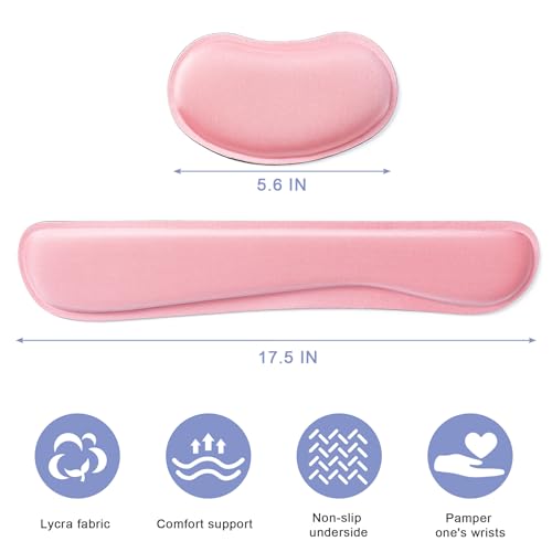 Hoewina Keyboard Wrist Rest,Ergonomic Wrist Support for Keyboard,Pink - color: Fen