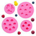 Fumwase 4PCS Mini 3D Fruit Fondant Silicone Molds