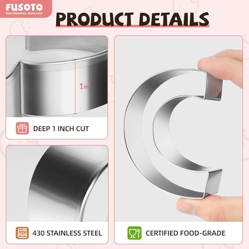 FUSOTO 26PCS Alphabet Letters Cookie Cutters Set, Letters A-Z, 3 Inches - style: 26PCS-Letter （3 inches）