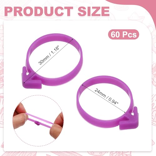 uxcell 60Pcs Pastry Bag Ties Silicone Reusable Piping Bag Ties Cake Purple - color: Purple