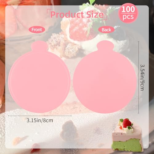 PineHaven 100 Pcs Mini Cake Boards 3 Inch,Pink Round Cardboard Cupcakes Base for Desserts, Pastries, Mousse, Food Grade Disposable Cake Display Board for Wedding,Party Bakin,Birthday,Cake DIY - size: 3.1 inch Pink
