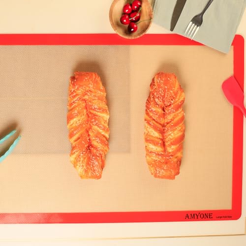 AMYONE Silicone Baking Mat for Full Size Sheet Pan, Platinum, 18x26" Large - size: 24.5"L x 16.5"W
