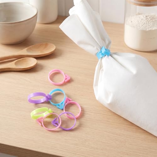 4 Color Reusable Silicone Pastry Bag Ties, 40 PCS Piping Bag Ties