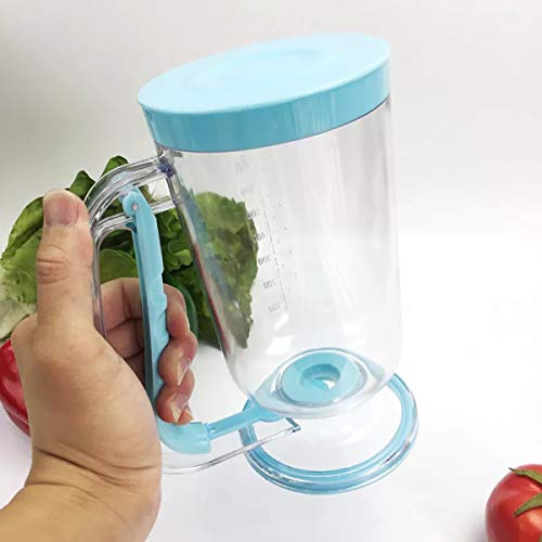 2 in 1 Pancake Batter Blend Mixer and Dispenser with Measuring - color: Blue
