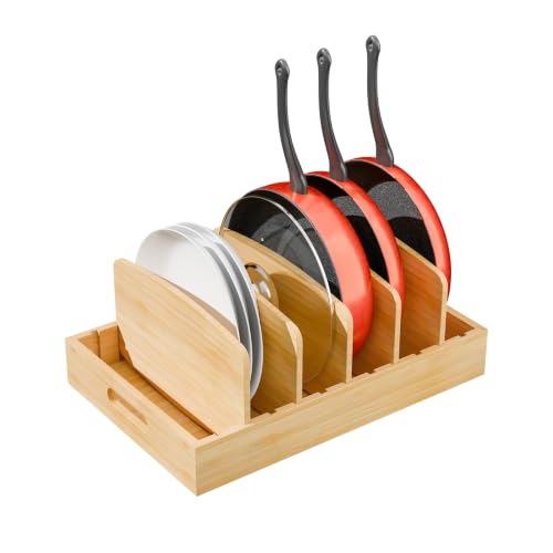 Simple Trending Extra Large Lid Organizer Bamboo, Pots Pans Lid Holder