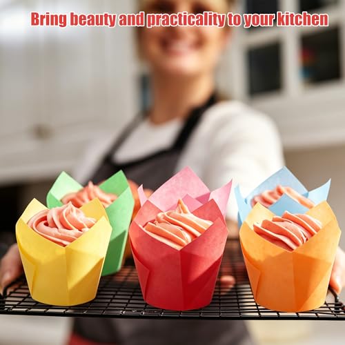 Ruisita 150 Pcs Mini Cupcake Liners Muffin Liners Baking Cups - color: Multicolor 1