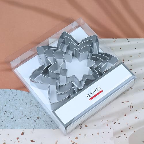 Sunflower Cookie Cutter Set - 5 inch, 4 inch, 3 inch, 2 inch - 4 Piece Mother’s Day Flowers Cookie Cutters Shapes Molds - Stainless Steel - color: Sunflower