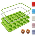 2 Pack 24 Cups Silicone Mini Muffin Pan with Metal Reinforced Frame Silicone Molds Parents Stepdad Pawpaw Who Want Nothing Everything Future Groom Bride Law Christmas Xmas Happy Birthday Gifts Ideal - color: Green, size: 2pc: 24-Cup Mini