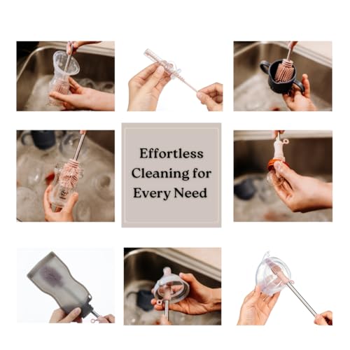 Haakaa Food-Grade Silicone Double-Ended Cleaning Brush (Brush-Grey) - color: Brush-grey