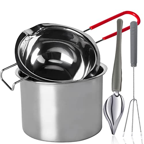 Stainless Steel Double Boiler Melting Pot, Double Boilers for Stove Top - size: 450 ml + 900 ml