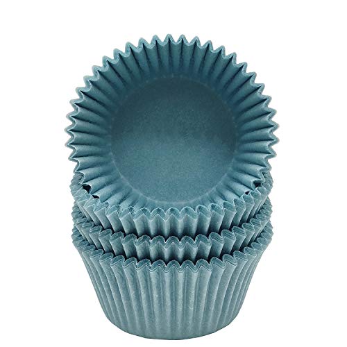 Premium Blue Greaseproof Cupcake Liners Muffin Paper Baking Cups Standard Sized, 100-Count - color: Blue