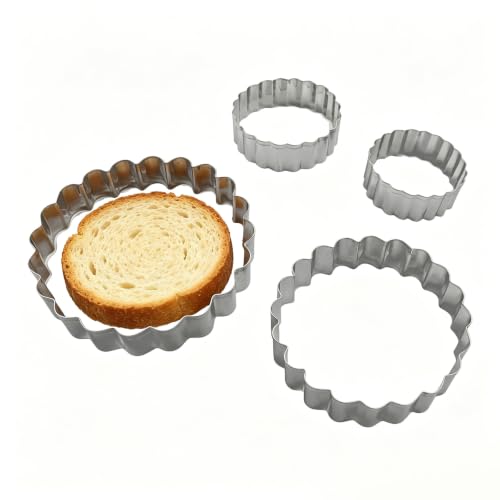 4 Piece Cookie Cutter Set, Round Shapes, Stainless Steel