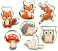 LUBTOSMN 7 Piece Forest Animal Cookie Cutters Set with Silicone Protective Rim, Stainless Steel Woodland Cookie Cutters for Cookies, Fondant, Sandwiches, Biscuits, Pancakes and Forest Party Baking