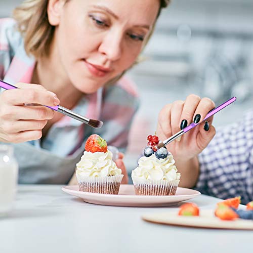 Patelai 10 Pcs Food Safe Paint Brushes Fondant Tools Cake Painting, Purple - color: Purple