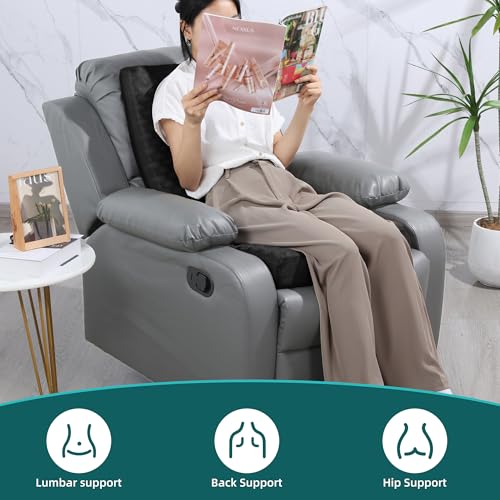 BALAPET Recliner Cushions for Long Sitting, Egg Crate Foam Recliner Cushion for Elderly Reduces Muscle Fatigue and Provides Air Flow, Extra Large Non-Slip Seat Cushion with Back Support(20*20*4in) - color: Black, size: 20×20×4in