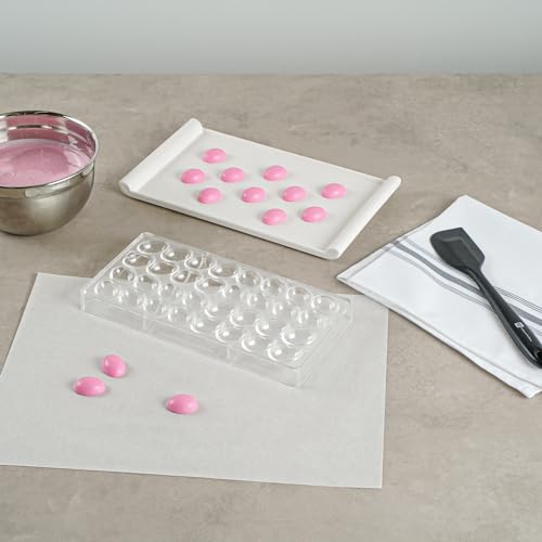 Pastry Tek 10.8 x 5.3 Inch Chocolate Shaping Mold, 1 Freezable Candy Mold - 32 Cavities, Egg-Shaped, Clear Polycarbonate Chocolate Mold, Dishwashable, Easy To Release - Restaurantware - size: 1 Count | 10.8 x 5.3 Inch, style: Egg