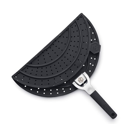 HexClad Folding Grease Splatter Screen for Frying, Up to 12" Pans