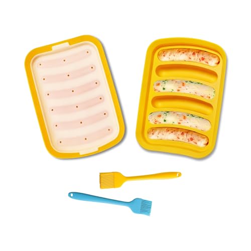 Silicone Baking Molds, Sausage-Shaped - color: Yellow