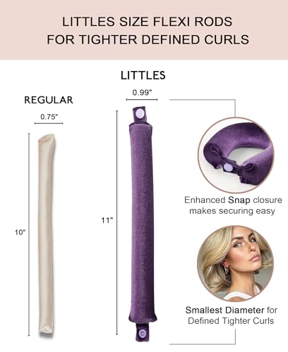 Littles Heatless Curls Overnight Rods Velvet Hair Curler to Sleep in No Heat Heatless Curling Iron Foam Sponge Flexi Rods Hair Rollers for Long Short Hair Care Styling Tools - color: Plum