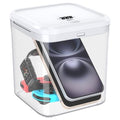 ySky Lockable Storage Box with Combination Code - Secure Medicine Safe, Phone Jail & Snack Container for Refrigerator, Home, Office- Durable Multi-Purpose Lock Box(White)
