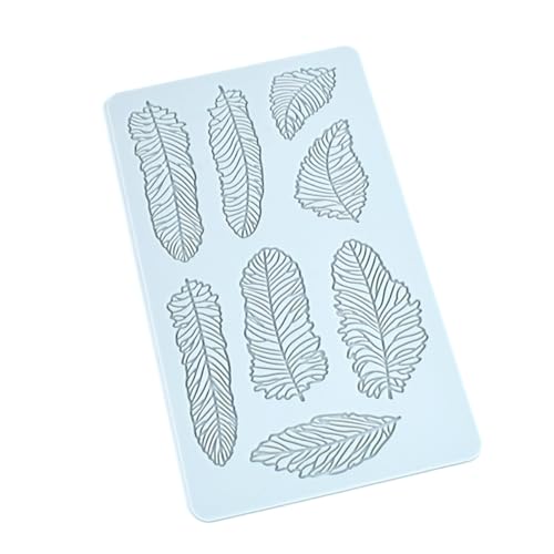 Silicone Lace Fondant Mold for Cake Decorating, Feather Pattern Sugarcraft, Clay, Polymer Clay, and Fondant Tools (D_ Feather) - size: D_ Feather