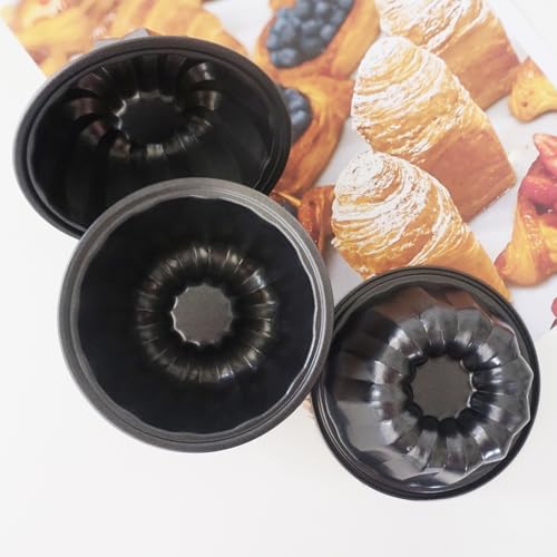 4 Inch Mini Fluted Cake Pan, Carbon Steel Round Cake Mold
