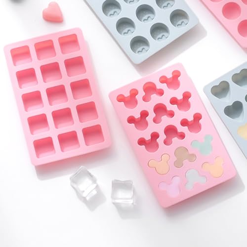 2-Pack Cartoon Shape Candy & Chocolate Silicone Molds, Non-stick, Pink - size: Cartoon