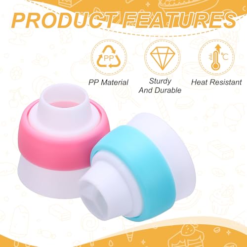 uxcell 4Pcs Piping Tip Coupler Plastic 3 and 1 Color Couplers Light Blue - color: Light Blue