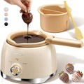LUSHYUM Electric Chocolate Melting Pot, 4-Cup Chocolate, 2 Insert Pots - color: White