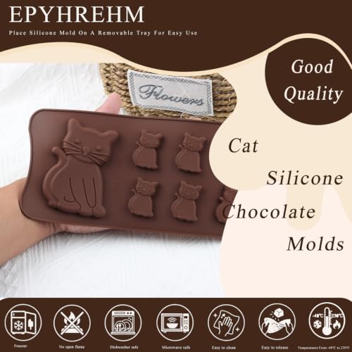 7 Cavity Cat Silicone Chocolate Molds 3D Kitten Candy Mold