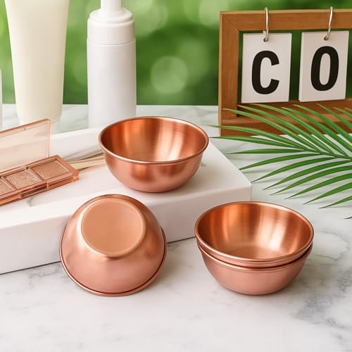 Teenyyou 12 Pcs 3.23 in Face Mask Mixing Bowl, Stainless Steel, Rose Gold - color: Rose Gold, size: 3.23 Inch