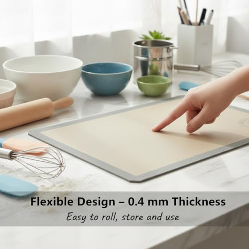 Silicone Baking Mats - Full Size Baking Sheet Liners, Pack of 2, Gray - color: Gray, size: Full Size Baking Mat Pack Of 2