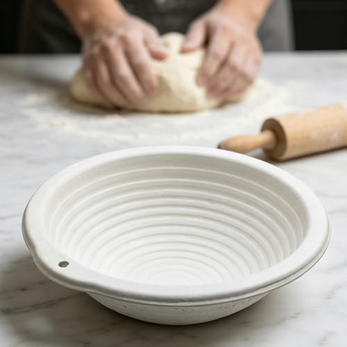 9'' Wood Pulp Round 1kg Banneton Bread Proofing Basket 2 Pack - style: Round