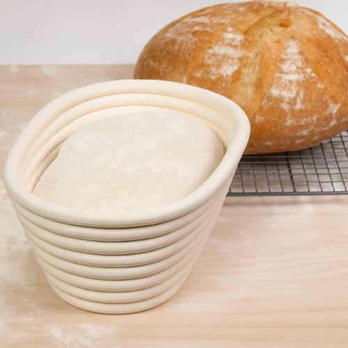 Saint Germain Bakery 10-Inch Oval Banneton Proofing Basket with Liner