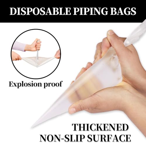 18 Inch Large Piping Bags and Tips Set,100PCS Large Piping Bags with 5 Tips - size: 18inch -100 Pack+5 Piping Tips